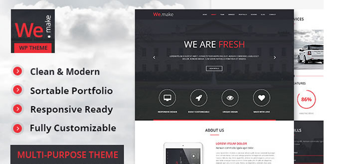 We.Make Responsive One Page Portfolio Wordpress Theme