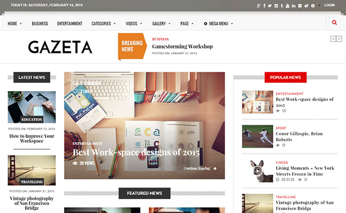 Gazeta Powerful Responsive WordPress Magazine Theme