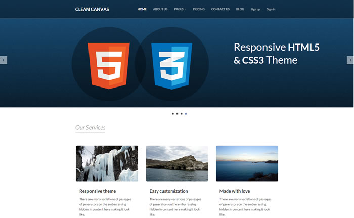Clean Canvas Responsive HTML5 & CSS3 Business Theme
